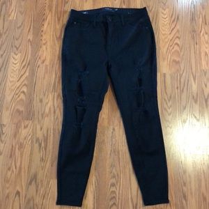 Torrid Sky High Skinny black distressed jeans 14R